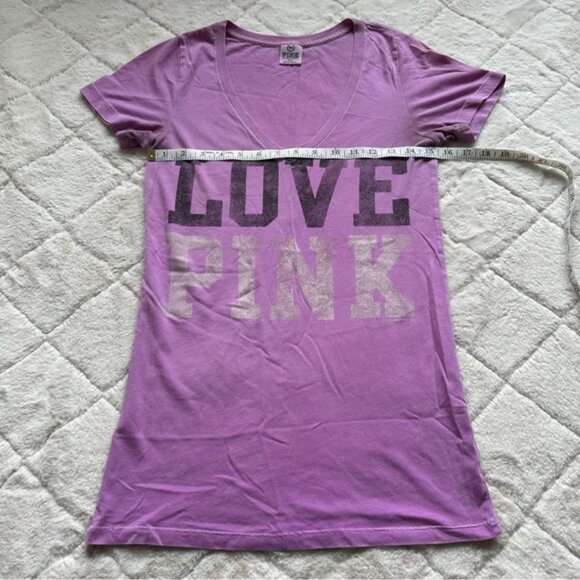 Victoria's Secret PINK | Short Sleeve Lavender V-Neck Tee Shirt | Size Small - Picture 8 of 9